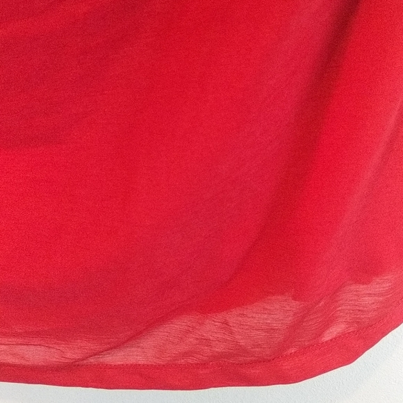 The Limited Red Asymmetrical Twist Neck Top - Picture 4 of 6